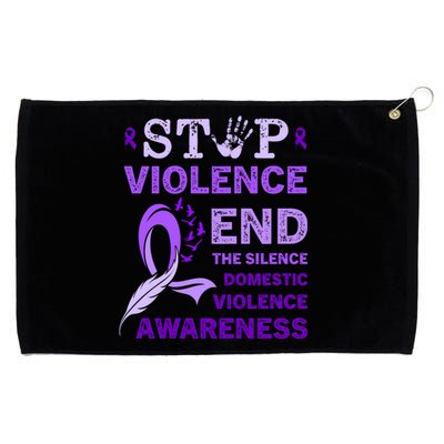 Family Domestic Violence Awareness Purple Ribbon Grommeted Golf Towel