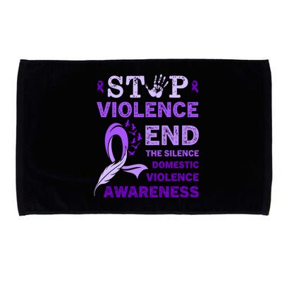 Family Domestic Violence Awareness Purple Ribbon Microfiber Hand Towel