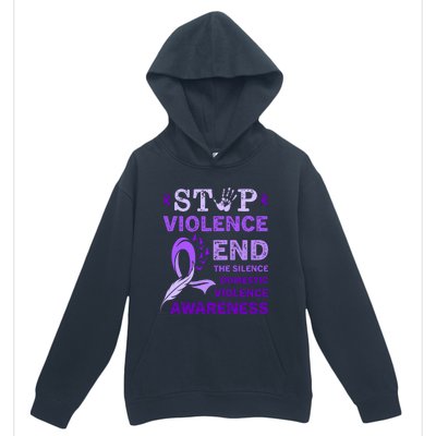 Family Domestic Violence Awareness Purple Ribbon Urban Pullover Hoodie