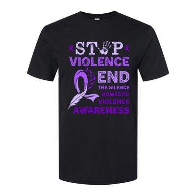 Family Domestic Violence Awareness Purple Ribbon Softstyle CVC T-Shirt