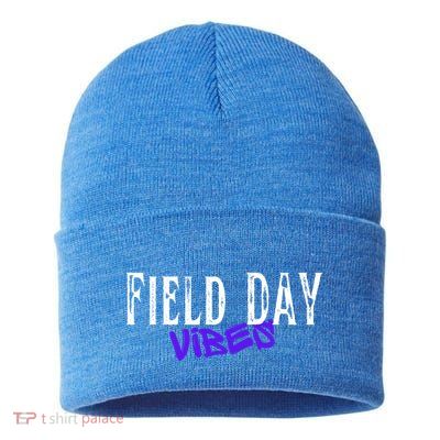 Field Day Vibes Funny School Teacher Student Meaningful Gift Sustainable Knit Beanie