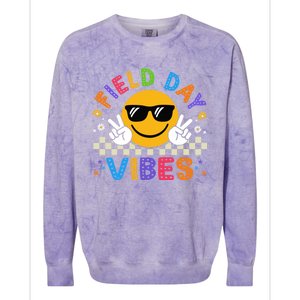 Field Day Vibes Funny Summer Glasses Teacher Field Day Meaningful Gift Colorblast Crewneck Sweatshirt