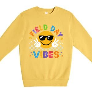 Field Day Vibes Funny Summer Glasses Teacher Field Day Meaningful Gift Premium Crewneck Sweatshirt