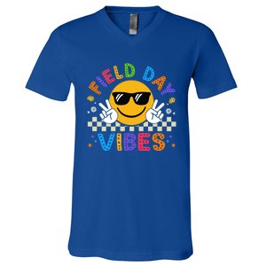 Field Day Vibes Funny Summer Glasses Teacher Field Day Meaningful Gift V-Neck T-Shirt