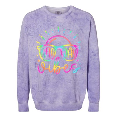 Field Day Vibes Teacher Field Day 2024 Meaningful Gift Colorblast Crewneck Sweatshirt