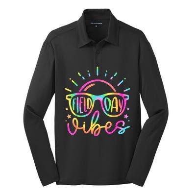 Field Day Vibes Teacher Field Day 2024 Meaningful Gift Silk Touch Performance Long Sleeve Polo