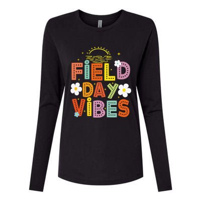 Field Day Vibes Funny For Teacher Happy Field Day 2024 Cute Gift Womens Cotton Relaxed Long Sleeve T-Shirt