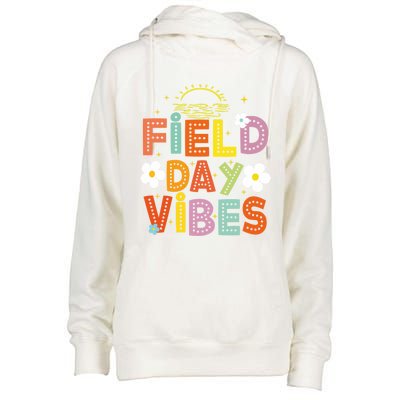 Field Day Vibes Funny For Teacher Happy Field Day 2024 Cute Gift Womens Funnel Neck Pullover Hood