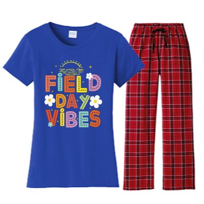 Field Day Vibes Funny For Teacher Happy Field Day 2024 Cute Gift Women's Flannel Pajama Set