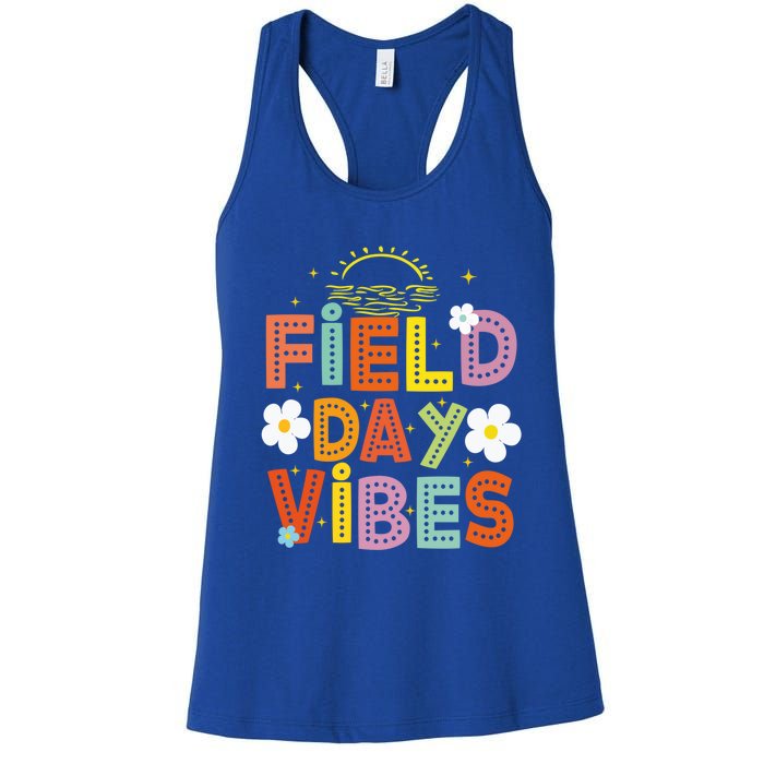 Field Day Vibes Funny For Teacher Happy Field Day 2024 Cute Gift Women's Racerback Tank