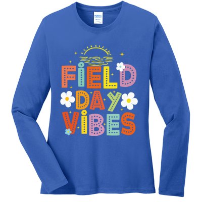 Field Day Vibes Funny For Teacher Happy Field Day 2024 Cute Gift Ladies Long Sleeve Shirt