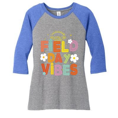 Field Day Vibes Funny For Teacher Happy Field Day 2024 Cute Gift Women's Tri-Blend 3/4-Sleeve Raglan Shirt