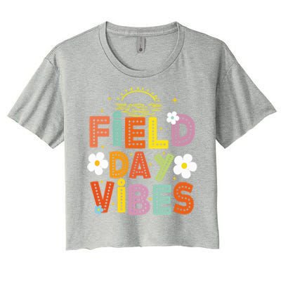 Field Day Vibes Funny For Teacher Happy Field Day 2024 Cute Gift Women's Crop Top Tee