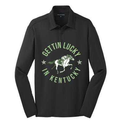 Funny Derby Vintage Getting Lucky In Kentucky Horse Racing Gift Silk Touch Performance Long Sleeve Polo