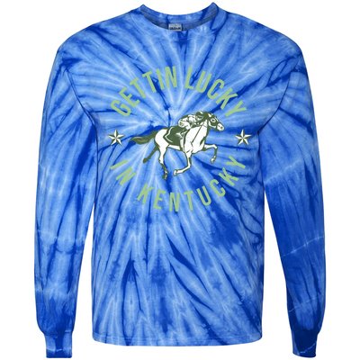 Funny Derby Vintage Getting Lucky In Kentucky Horse Racing Gift Tie-Dye Long Sleeve Shirt