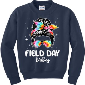 Field Day Vibes Funny For Teacher Field Day Tie Dye Kids Sweatshirt