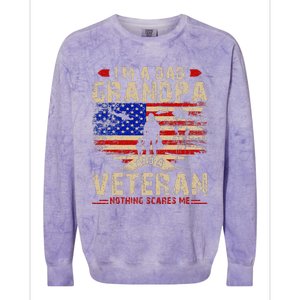 Fathers Day Veterans Day Im A Dad Grandpa And A Veteran Colorblast Crewneck Sweatshirt