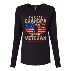 Fathers Day Veterans Day Im A Dad Grandpa And A Veteran Womens Cotton Relaxed Long Sleeve T-Shirt