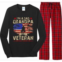 Fathers Day Veterans Day Im A Dad Grandpa And A Veteran Long Sleeve Pajama Set