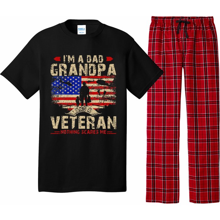 Fathers Day Veterans Day Im A Dad Grandpa And A Veteran Pajama Set