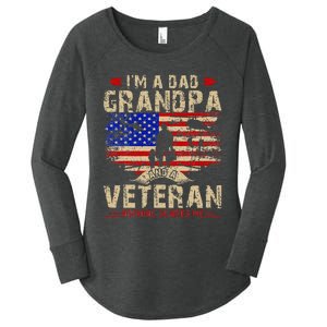 Fathers Day Veterans Day Im A Dad Grandpa And A Veteran Women's Perfect Tri Tunic Long Sleeve Shirt