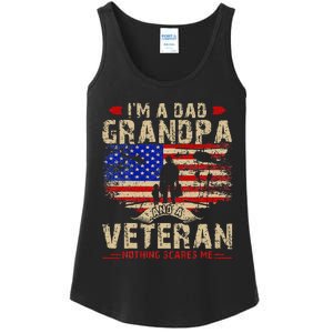 Fathers Day Veterans Day Im A Dad Grandpa And A Veteran Ladies Essential Tank