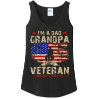 Fathers Day Veterans Day Im A Dad Grandpa And A Veteran Ladies Essential Tank