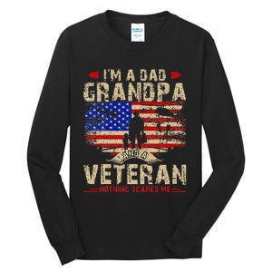 Fathers Day Veterans Day Im A Dad Grandpa And A Veteran Tall Long Sleeve T-Shirt