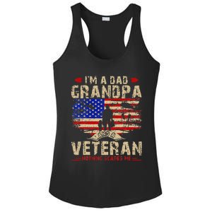 Fathers Day Veterans Day Im A Dad Grandpa And A Veteran Ladies PosiCharge Competitor Racerback Tank