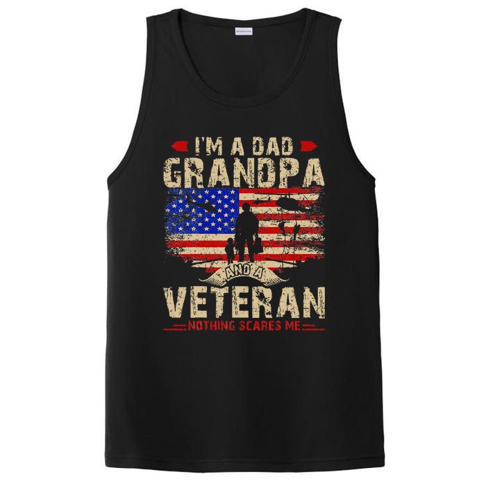 Fathers Day Veterans Day Im A Dad Grandpa And A Veteran PosiCharge Competitor Tank