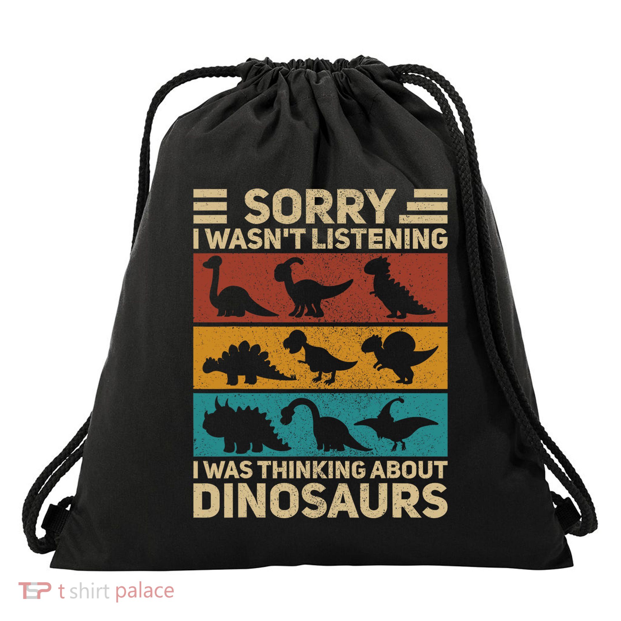 Funny Dinosaur Vintage Dinosaur Outfit Types Of Dinosaurs Drawstring Bag