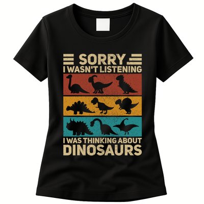 Funny Dinosaur Vintage Dinosaur Outfit Types Of Dinosaurs Womens T-Shirt