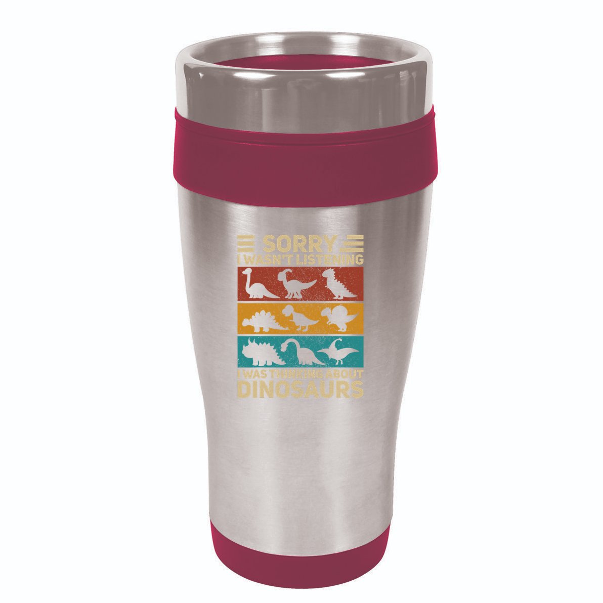 Funny Dinosaur Vintage Dinosaur Outfit Types Of Dinosaurs 16oz Travel Tumbler