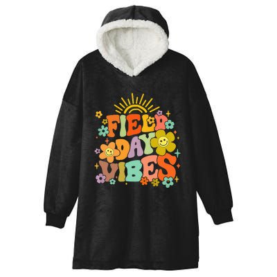 Field Day Vibes Summer Teacher Last Day Of School Hooded Wearable Blanket