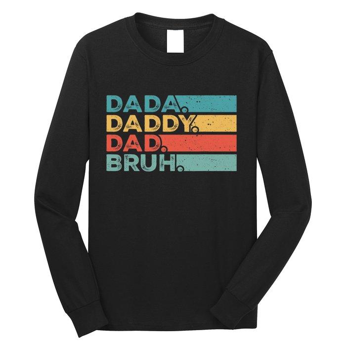 Father's Day Vintage Dada Daddy Dad Bruh Men Dad Long Sleeve Shirt