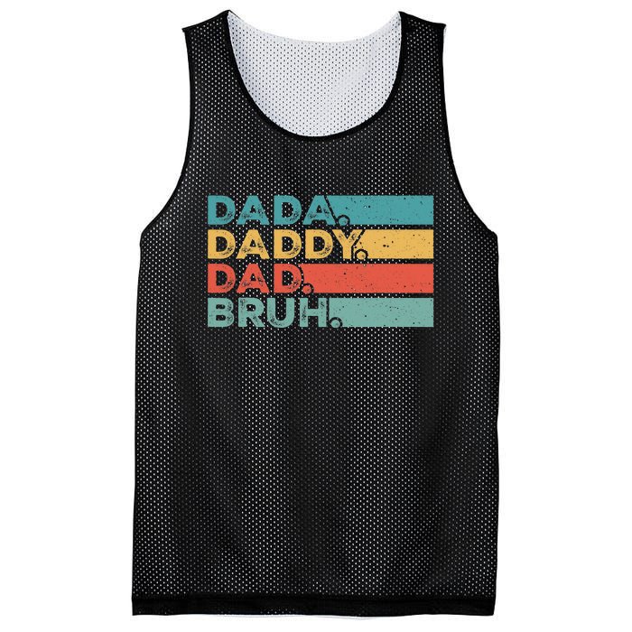 Father's Day Vintage Dada Daddy Dad Bruh Men Dad Mesh Reversible Basketball Jersey Tank