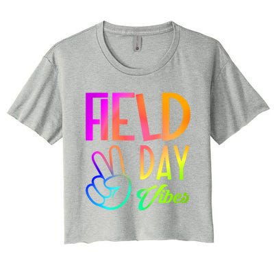 Field Day Vibes Funny Teacher Field Day Gift Women's Crop Top Tee