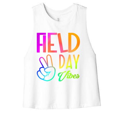 Field Day Vibes Funny Teacher Field Day Gift Women's Racerback Cropped Tank