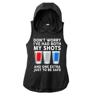 Funny Don't Worry I've Had Both My Shots Ladies PosiCharge Tri-Blend Wicking Draft Hoodie Tank