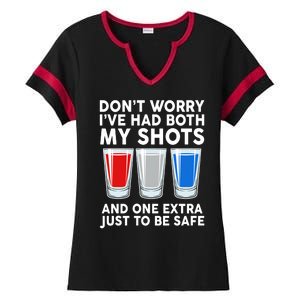 Funny Don't Worry I've Had Both My Shots Ladies Halftime Notch Neck Tee