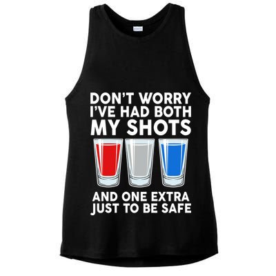 Funny Don't Worry I've Had Both My Shots Ladies PosiCharge Tri-Blend Wicking Tank