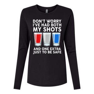 Funny Don't Worry I've Had Both My Shots Womens Cotton Relaxed Long Sleeve T-Shirt