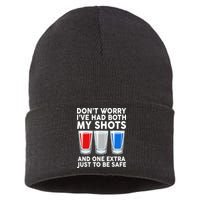Funny Don't Worry I've Had Both My Shots Sustainable Knit Beanie