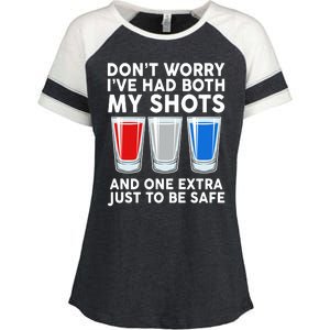 Funny Don't Worry I've Had Both My Shots Enza Ladies Jersey Colorblock Tee