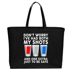 Funny Don't Worry I've Had Both My Shots Cotton Canvas Jumbo Tote