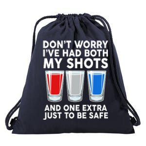 Funny Don't Worry I've Had Both My Shots Drawstring Bag