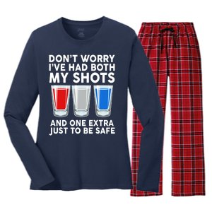 Funny Don't Worry I've Had Both My Shots Women's Long Sleeve Flannel Pajama Set 