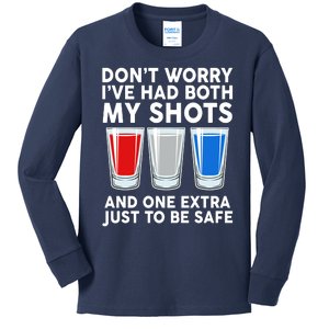 Funny Don't Worry I've Had Both My Shots Kids Long Sleeve Shirt