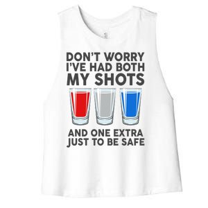 Funny Don't Worry I've Had Both My Shots Women's Racerback Cropped Tank