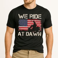 Father's Day We Ride At Dawn Lawnmower USA Flag Mowing Cooling Performance Crew T-Shirt